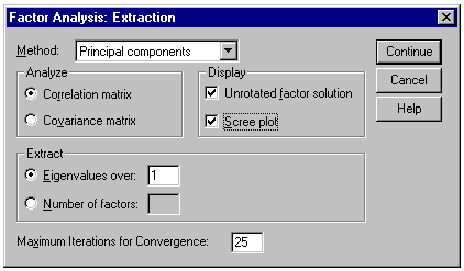 Factor analysis extraction